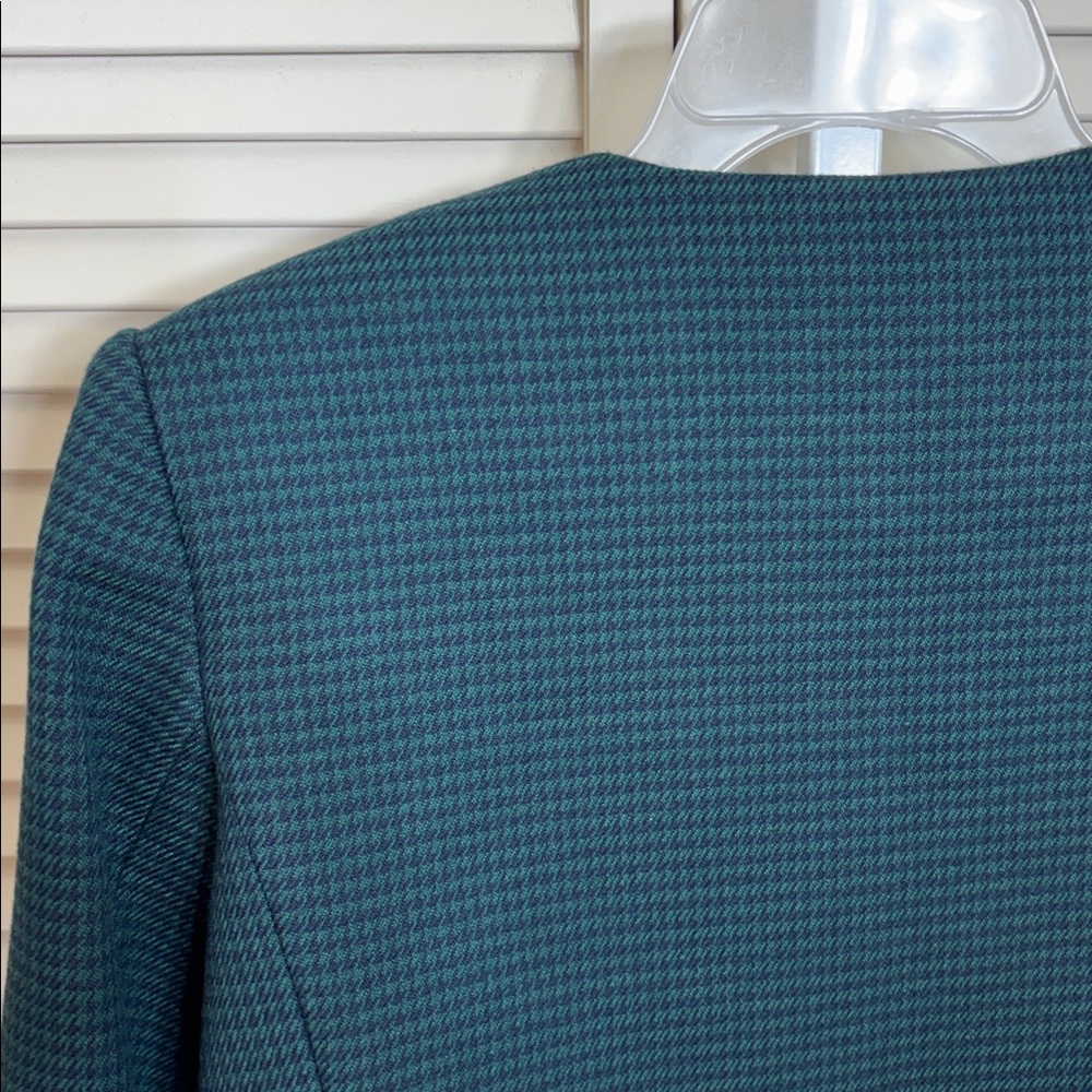 Favorite Daughter Dark Teal Cropped Button Houndstooth Emily Jacket XS - Picture 12 of 16